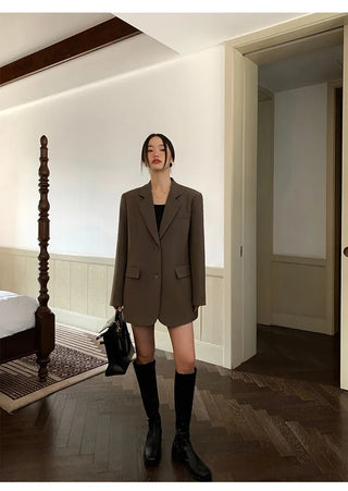 Black Long Sleeved Suit Jacket Alodia Store