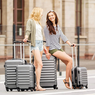 Tectake set of 4 gray ABS suitcases-ultralight travel suitcases, Alodia Store