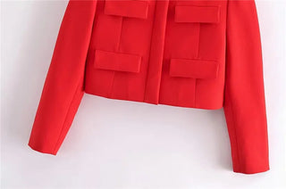 TRAF Cropped Jacket Woman Office Wear Alodia Store