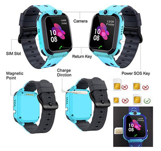 2G Kids Smart Watch SOS Call LBS Tracker Location Sim Card Kid Watch Camera Voice Chat IP68 Waterproof Smartwath Alodia Store