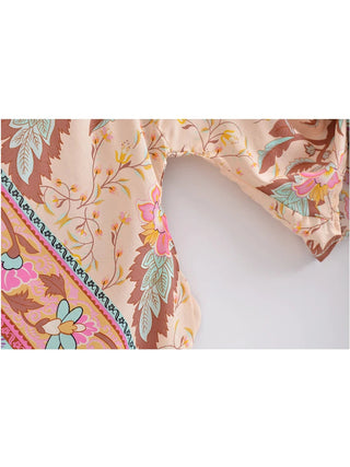Vintage Peacock Floral Print Alodia Store