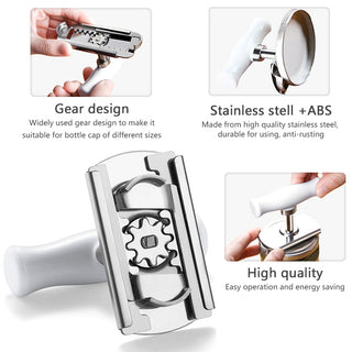 Stainless Steel Adjustable Lids Off Jar Opener Multi-function Bottle Cap Opener Labor-saving Screw Can Opener for Kitchen Gadget Alodia Store