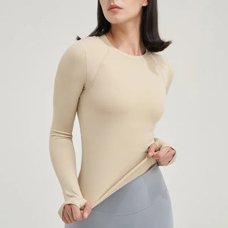 SOISOU Nylon Gym Top Yoga Shirt Fitness Sport Women Clothing Elastic Breathable Pilates Long Sleeve Tops 5 Colors 4 Size Alodia Store