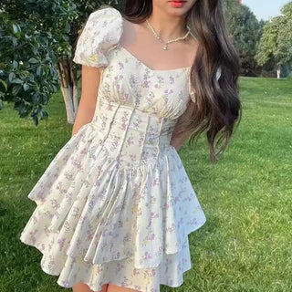 Sundress Kawaii Lovely Aesthetic Floral Dress - Alodia Store