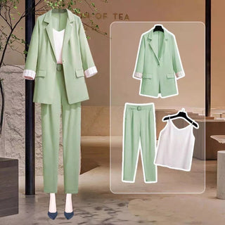 ]acket three piece jacket pants set Alodia Store