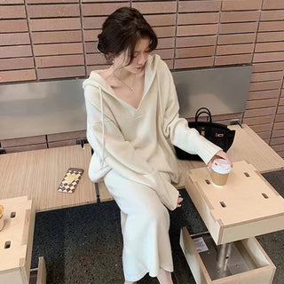2 Piece Women Knitted Sweater Suits Winter Fashion Korean Alodia Store