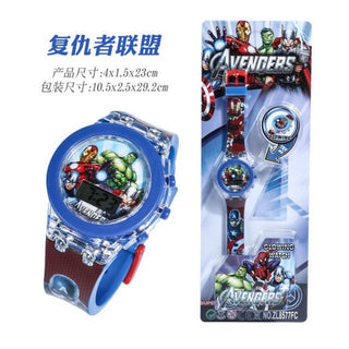 Disney Kid Cartoon Glowing Watch Marvel Spider-Man Boy Unicorn Princess Elsa Flash Electronic Digital Student Toy Clock Relogio Alodia Store