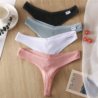 3Pcs/Set Women Cotton Thongs Panties Sexy Low Waist G-String Briefs Ladies lringerie. ALODIA STORE