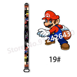 Super Mario Bros children‘s Watch Cartoon  Character Luigi Luminous Bracelet Watch LED Touch Waterproof Sports kids watch gifts Alodia Store