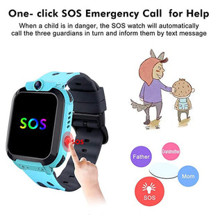 2G Kids Smart Watch SOS Call LBS Tracker Location Sim Card Kid Watch Camera Voice Chat IP68 Waterproof Smartwath Alodia Store