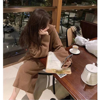 2 Piece Women Knitted Sweater Suits Winter Fashion Korean Alodia Store