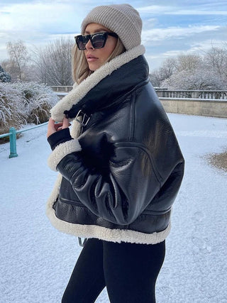 Faux Leather Coat Vintage Alodia Store