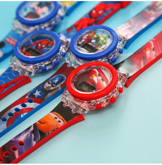 Disney Kid Cartoon Glowing Watch Marvel Spider-Man Boy Unicorn Princess Elsa Flash Electronic Digital Student Toy Clock Relogio Alodia Store