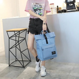 Women External USB Charge Backpack Nylon Rucksack ALODIA STORE