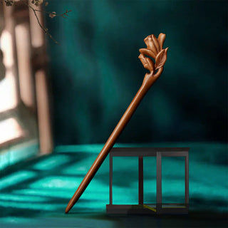 Chinese Wood Hair Sticks Hair Barrettes Red Sandalwood Rabbit Clips Vintage Style Hairpin Accessories for Women Bun Maker ML Alodia Store