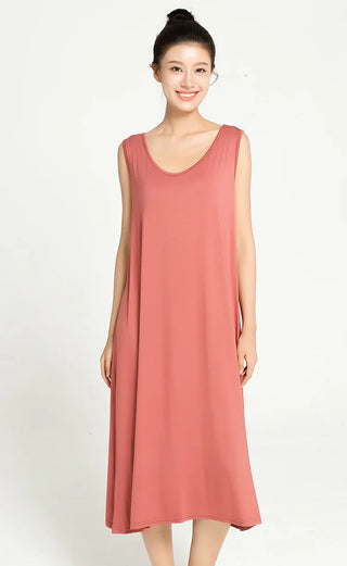 3XL-6XL  Modal Bamboo Fiber Thin Nightdress 2023 Sleeveless Nightgown Alodia Store