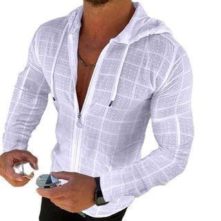Fashion Long/Short sleeved Hoodie Zipper T shirt Men clothing Summer Solid color Casual Plaid print Open Stitch Th alodia store