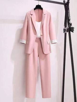 ]acket three piece jacket pants set Alodia Store