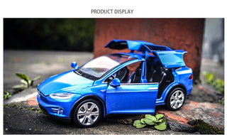 1:32 Tesla Model-X Alloy Car Diecast Sound And Light Pull Back Model Toy Vehicle Metal Car Simulation Alodia Store