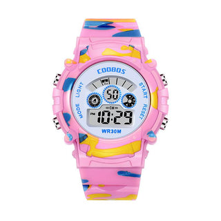 Luminous Camouflage Kids Watches LED Colorful Flash Digital Waterproof Alarm for Boys Girls Anti-seismic Creative Children Clock Alodia Store