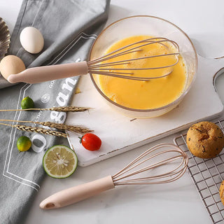 Manual Egg Beater Pp Handle Egg Blender Handheld Silicone Stainless Steel Stirring Rod Household Kitchen Baking Tools Alodia Store