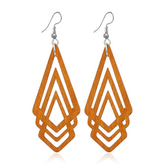 Wooden Vintage Earrings For Women Bohemian Style  Geometric Wood Earrings 2022 Trendy Retro Rattan Earrings Statement Jewelry Alodia Store