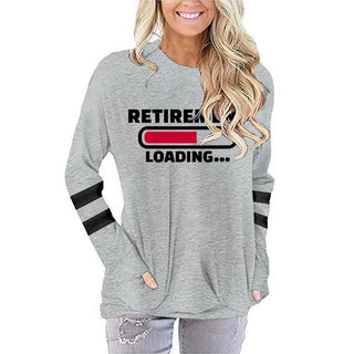 Summer T-Shirts Retirement Loading Women Streetwear Fashion Cartoon Loading Tops Harajuku Retirement Women's LongSleeve Clothing Alodia Store