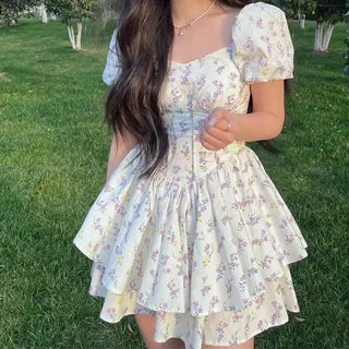 Sundress Kawaii Lovely Aesthetic Floral Dress - Alodia Store