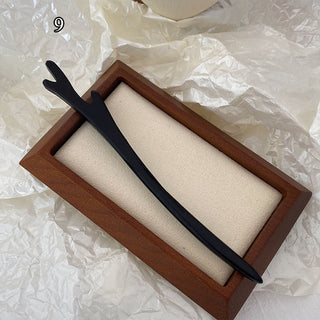 Traditional Wooden Black Hair Sticks Chinese Style Hairpins Carved Wood Hair Fork Vintage Chop Stick Headwear For Women Jewelry Alodia Store