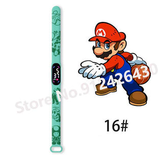 Super Mario Bros children‘s Watch Cartoon  Character Luigi Luminous Bracelet Watch LED Touch Waterproof Sports kids watch gifts Alodia Store
