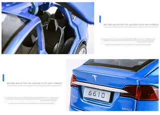 1:32 Tesla Model-X Alloy Car Diecast Sound And Light Pull Back Model Toy Vehicle Metal Car Simulation Alodia Store