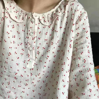 Ruffles Sleep Dress Women Long Sleeve  SLEAPWEAR Alodia Store