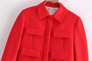 TRAF Cropped Jacket Woman Office Wear Alodia Store