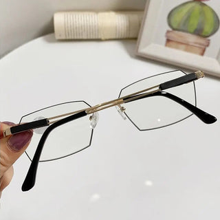 Anti-Blue Light Reading Glasses Metal High Definition Frame Eye Protection Ultra Light Office Eyeglasses Eyewear For Men Women Alodia Store