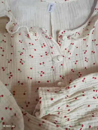 Ruffles Sleep Dress Women Long Sleeve  SLEAPWEAR Alodia Store