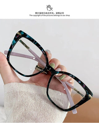 Women Cat Eye Plain Glass Spectacles Stylish Computer Glasses Anti Blue Light Luxury Optical Frame Fashion Eyewear for Ladies Alodia Store