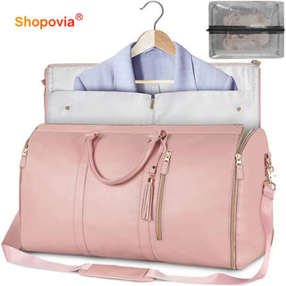 2024 Fashion Large PU Folding Suit Storage Bag Women High Capacity Luggage Alodia Store