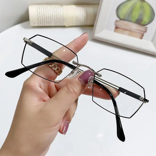 Anti-Blue Light Reading Glasses Metal High Definition Frame Eye Protection Ultra Light Office Eyeglasses Eyewear For Men Women Alodia Store