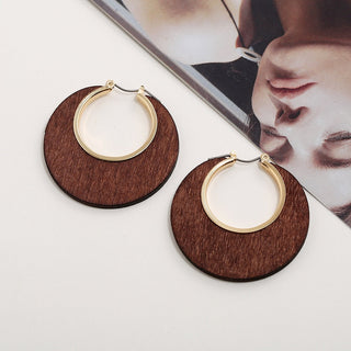 Wooden Vintage Earrings For Women Bohemian Style  Geometric Wood Earrings 2022 Trendy Retro Rattan Earrings Statement Jewelry Alodia Store