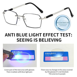 Anti-Blue Light Reading Glasses Metal High Definition Frame Eye Protection Ultra Light Office Eyeglasses Eyewear For Men Women Alodia Store