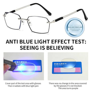 Anti-Blue Light Reading Glasses Metal High Definition Frame Eye Protection Ultra Light Office Eyeglasses Eyewear For Men Women Alodia Store