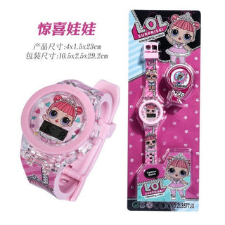 Disney Kid Cartoon Glowing Watch Marvel Spider-Man Boy Unicorn Princess Elsa Flash Electronic Digital Student Toy Clock Relogio Alodia Store