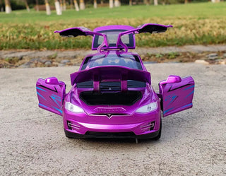1:32 Tesla Model-X Alloy Car Diecast Sound And Light Pull Back Model Toy Vehicle Metal Car Simulation Alodia Store