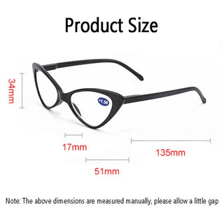Women Cat Eye Reading Glasses Anti Blue Light Magnifying Computer Glasses Clear Lens Black Leopard Frame Plus Reading Glasses Alodia Store