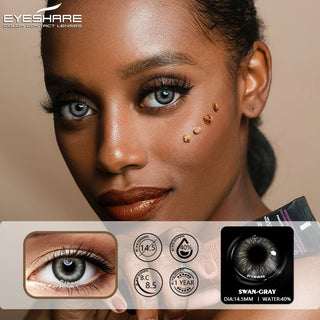 EYESHARE Eye Contacts 1pair YUCCA Series Gray Color Lenses Colored Contact Lens Beauty Eyes Cosmetic Eyecontact Contactlen Alodia Store