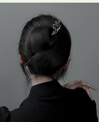 Chinese Wood Hair Sticks Hair Barrettes Red Sandalwood Rabbit Clips Vintage Style Hairpin Accessories for Women Bun Maker ML Alodia Store