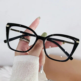 Women Cat Eye Plain Glass Spectacles Stylish Computer Glasses Anti Blue Light Luxury Optical Frame Fashion Eyewear for Ladies Alodia Store