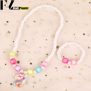 33 Style Colorful Wooden Cute Animal Flower Cartoon Children's Necklace Bracelet Girl's Child Jewelry Kids Toys Birthday Gifts Alodia Store