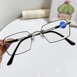 Anti-Blue Light Reading Glasses Metal High Definition Frame Eye Protection Ultra Light Office Eyeglasses Eyewear For Men Women Alodia Store