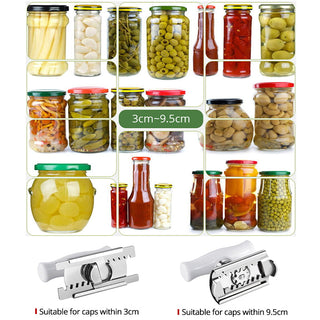 Stainless Steel Adjustable Lids Off Jar Opener Multi-function Bottle Cap Opener Labor-saving Screw Can Opener for Kitchen Gadget Alodia Store